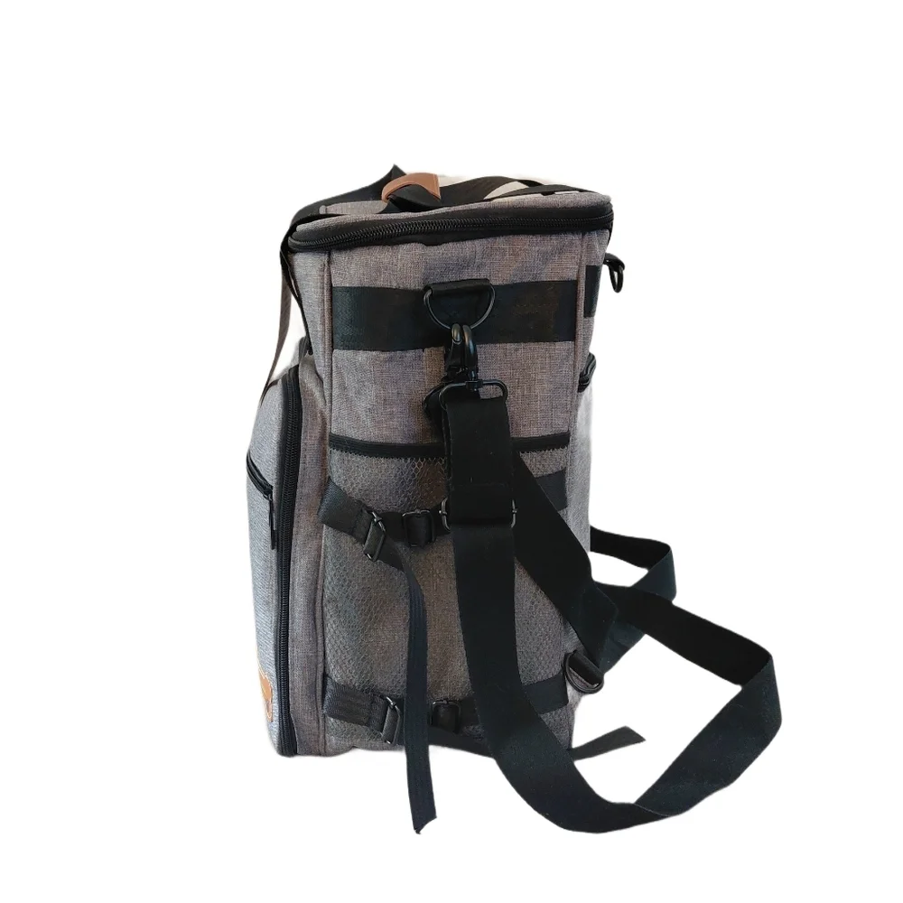 Gray and Black Pet Carrier Dog Park Picnic Travel Bag